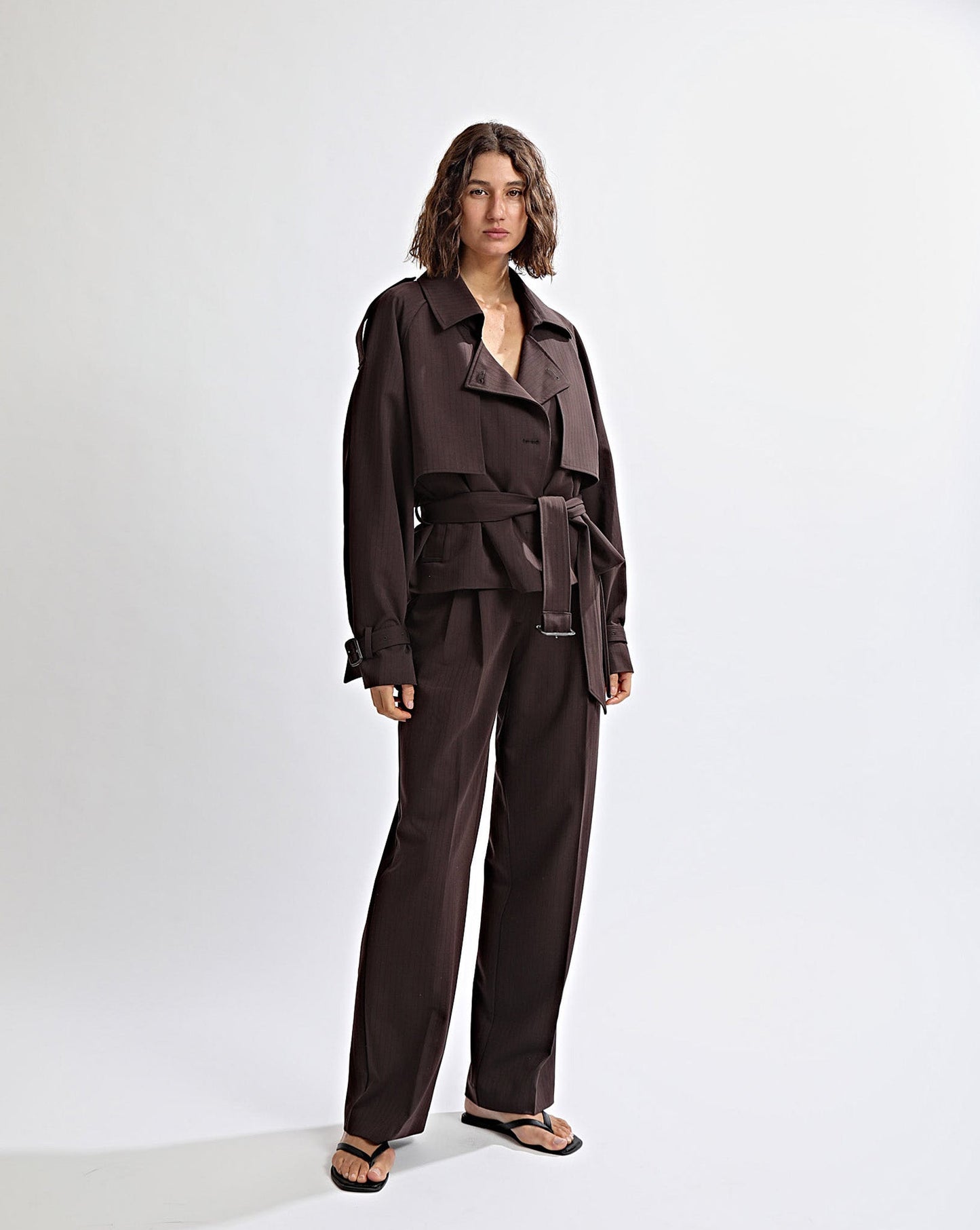 Emmy Trousers Brown Stripe Regular/Tall