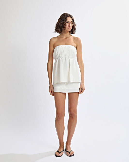 Evie Strapless Top Off White