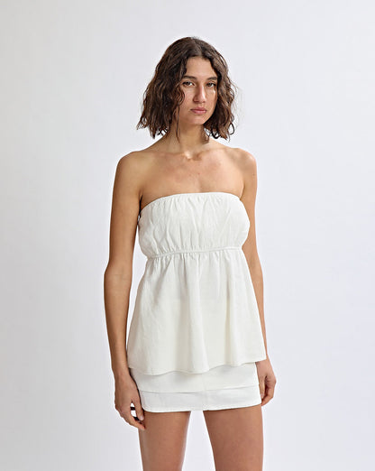 Evie Strapless Top Off White