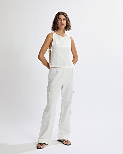 Evie Trousers Off White Cropped