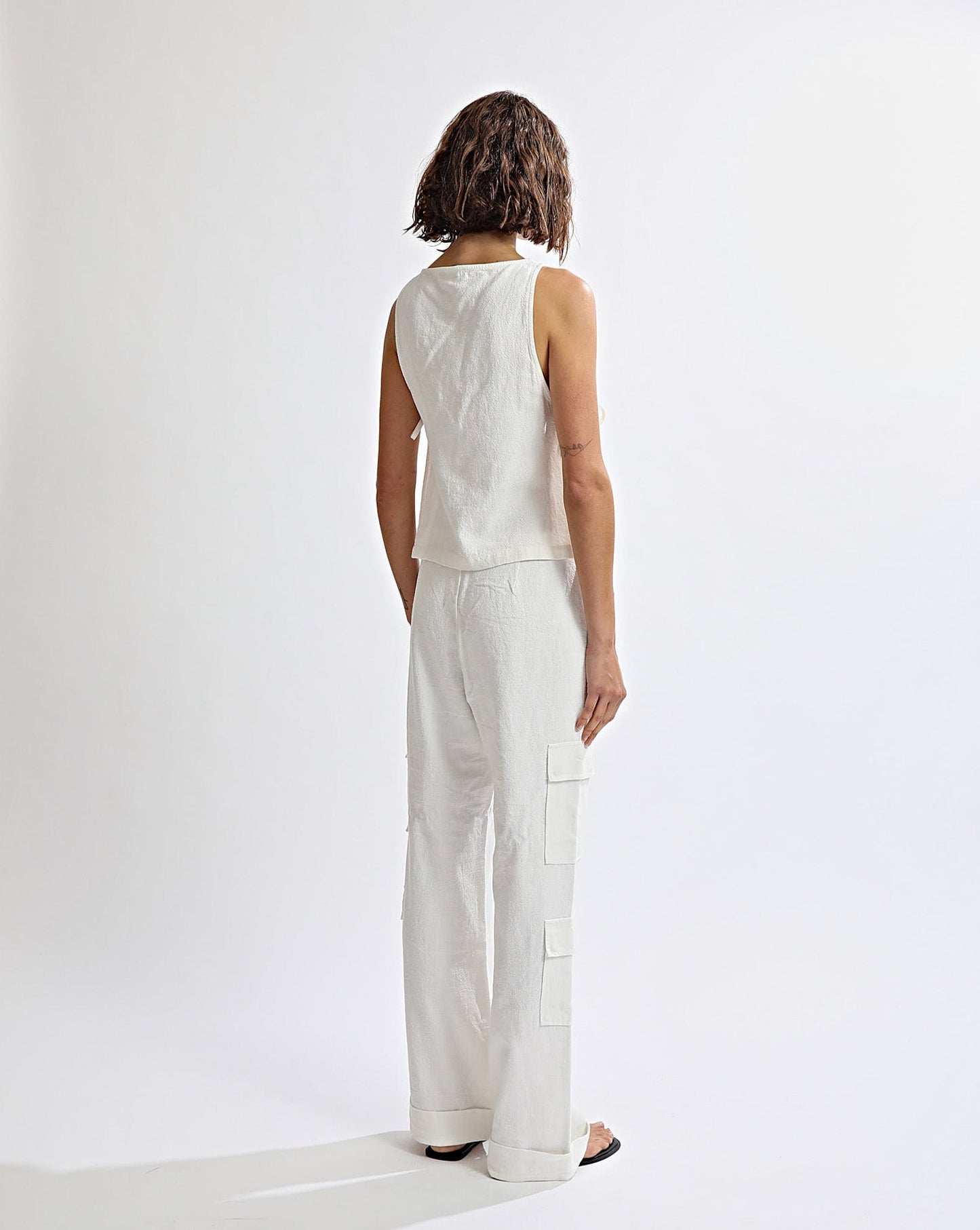 Evie Trousers Off White Cropped
