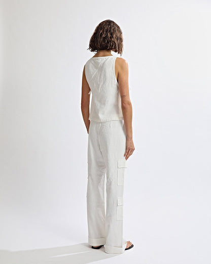 Evie Trousers Off White Cropped