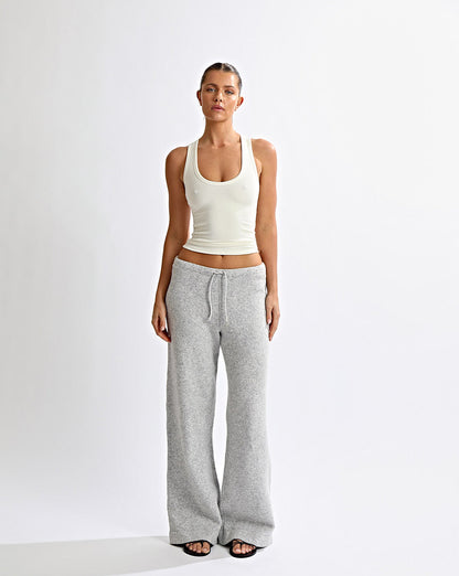 Leo Knit Pants Grey Marl Cropped