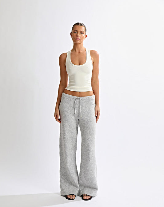 Leo Knit Pants Grey Marl Cropped