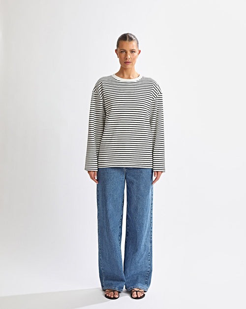 Paris Long Sleeve Top Stripe