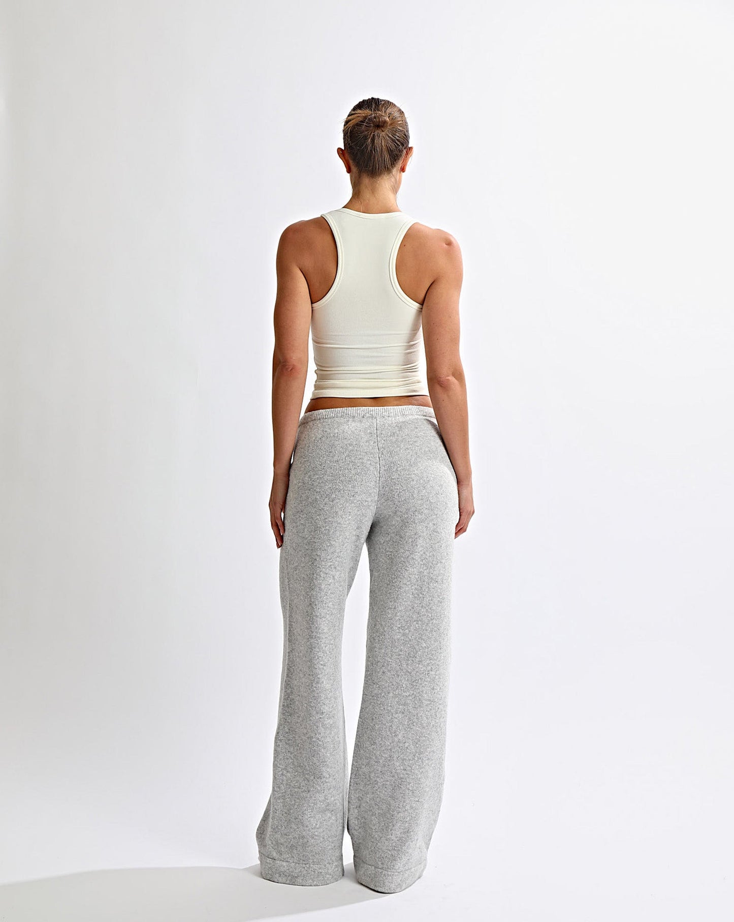Leo Knit Pants Grey Marl Cropped
