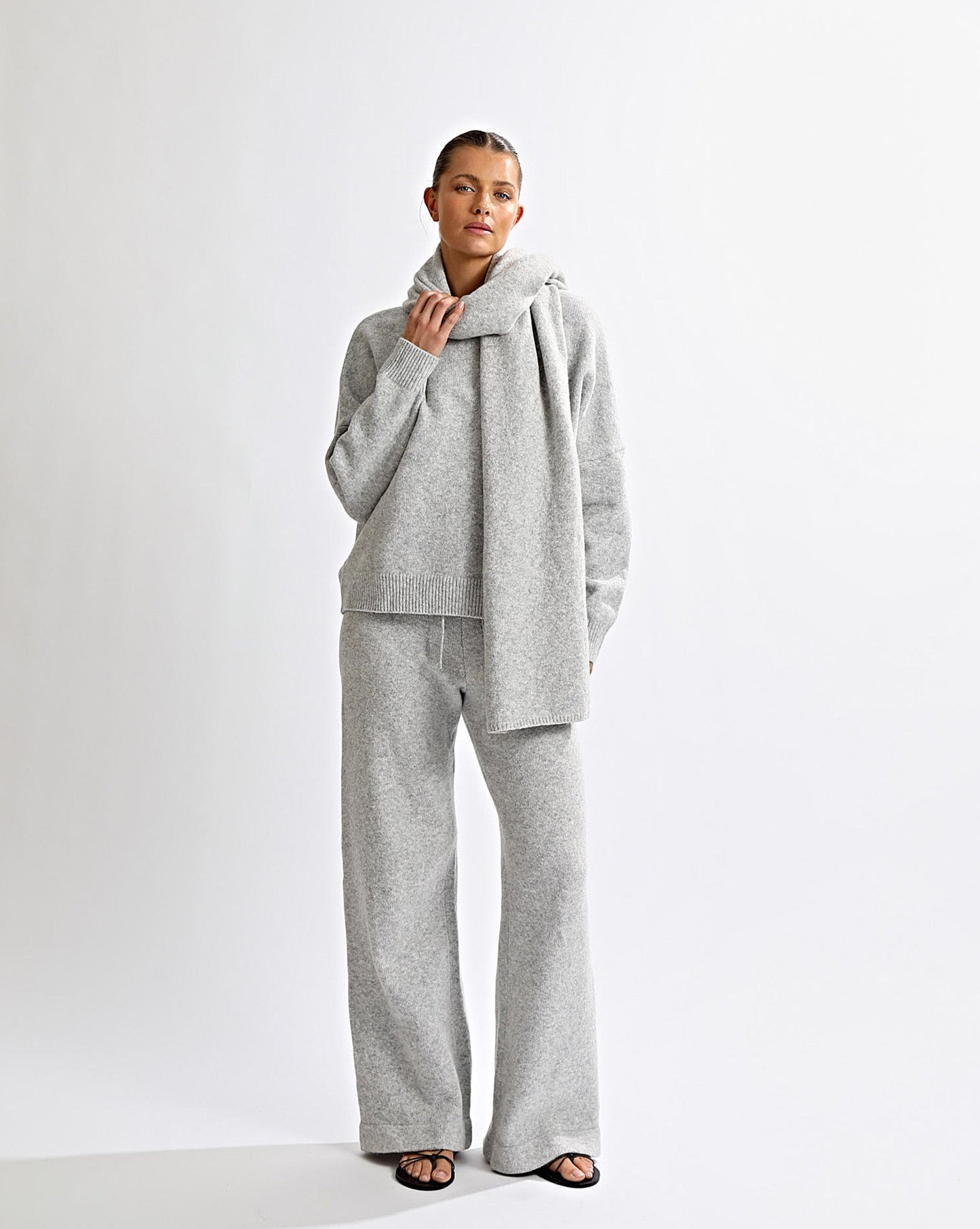 Leo Knit Pants Grey Marl Regular/Tall