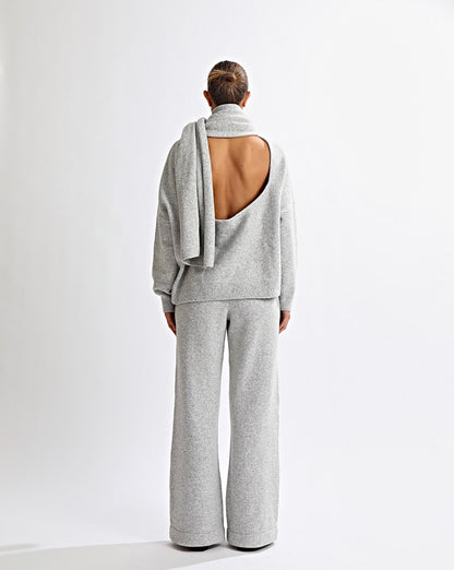 Leo Knit Scarf Grey Marl