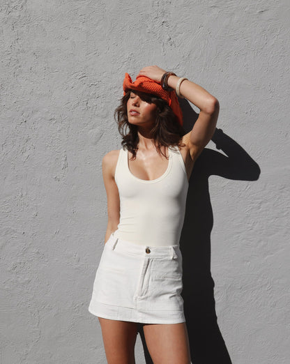Evie Tailored Skirt Off White