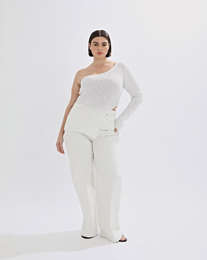 Sloane Knit Top White