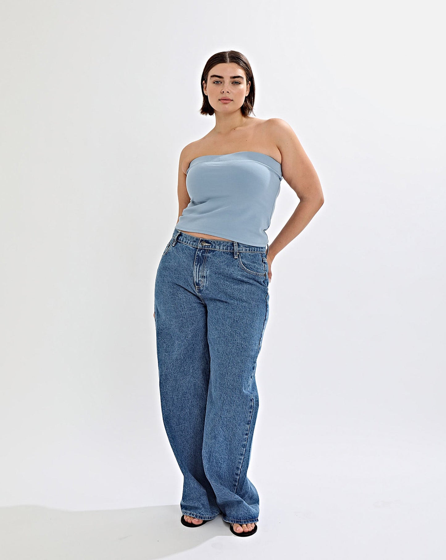 Bella Strapless Top Blue
