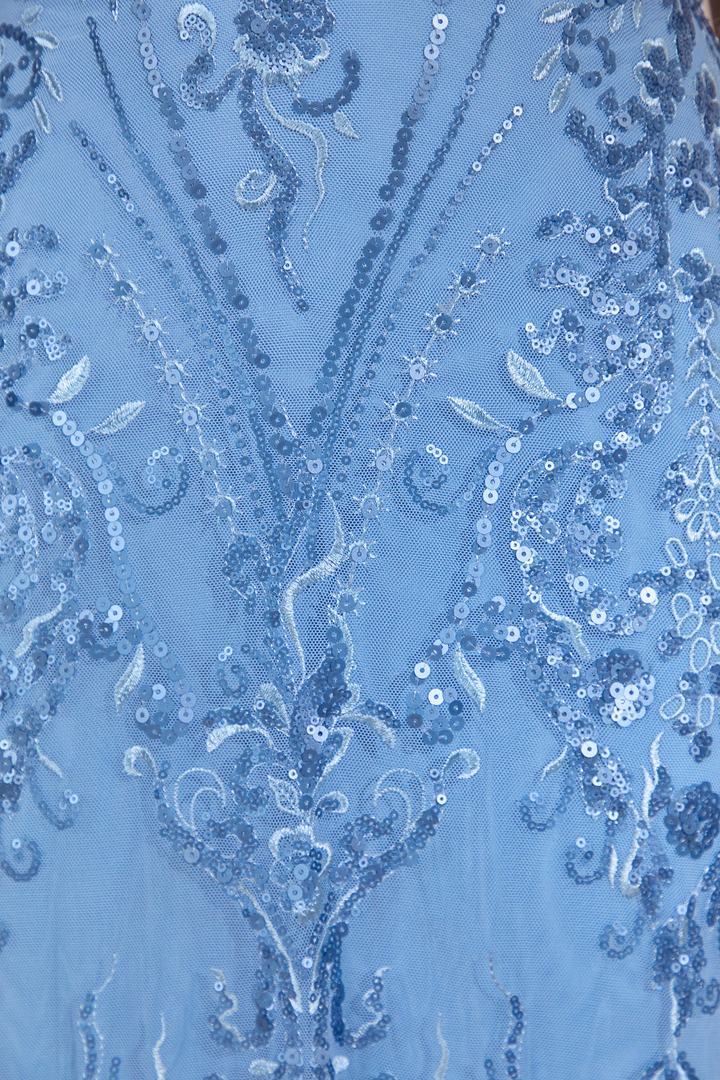 Galathea | Blue Lace Bandeau-Neck Midi Dress With Collar Detail