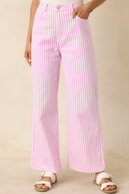 Let’s Get Noticed Pink Stripe Cotton Pants