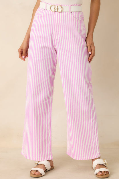 Let’s Get Noticed Pink Stripe Cotton Pants
