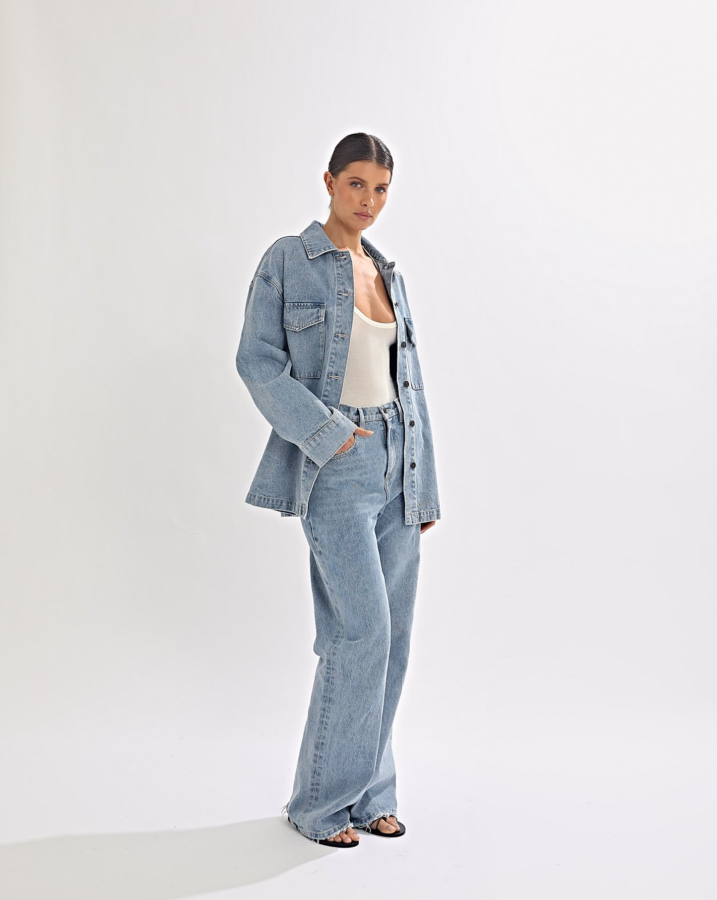 Harley Denim Shirt Mid Blue