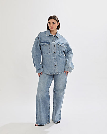 Harley Denim Shirt Mid Blue