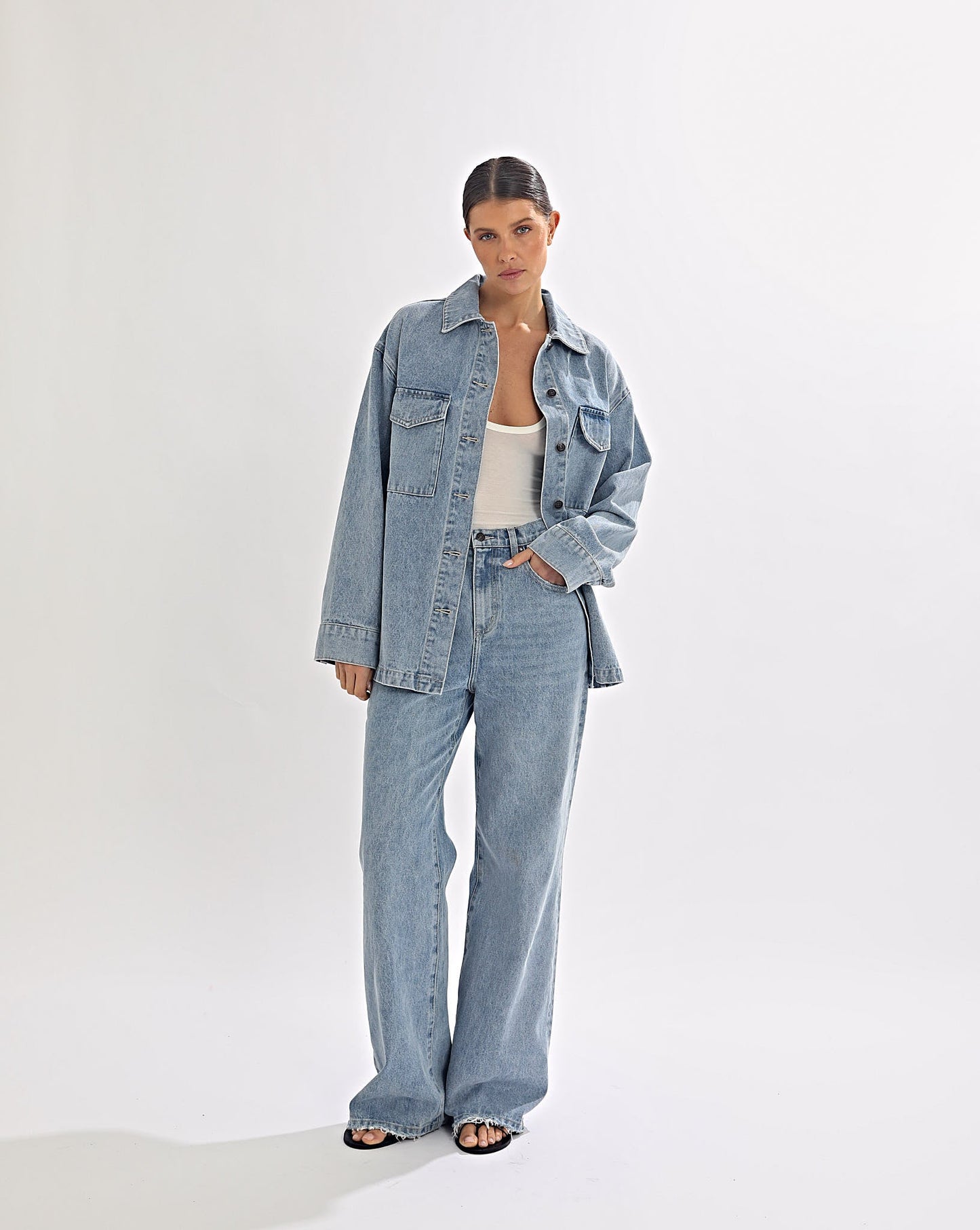 Harley Denim Shirt Mid Blue