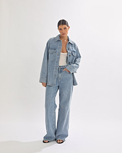 Harley Denim Shirt Mid Blue