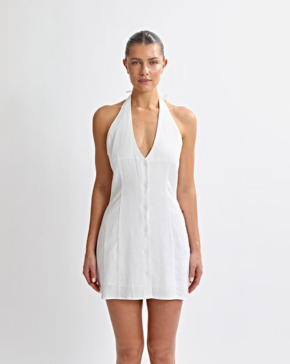 Tia Halter Mini Dress Off White