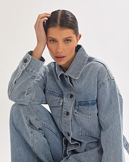 Harley Denim Shirt Mid Blue