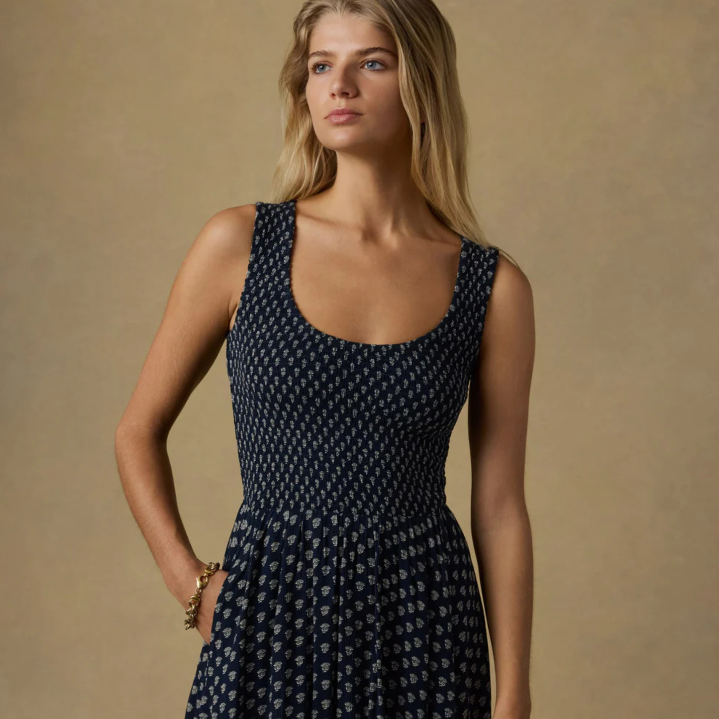 Faherty Sophia Smocked Dress