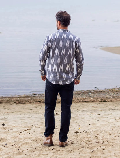 One World Brothers Glacier Mountain Ikat Shirt