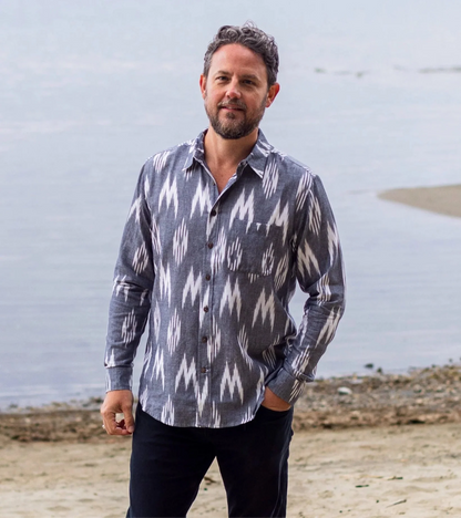 One World Brothers Glacier Mountain Ikat Shirt