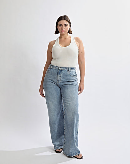Harley High Rise Jeans Mid Blue Cropped