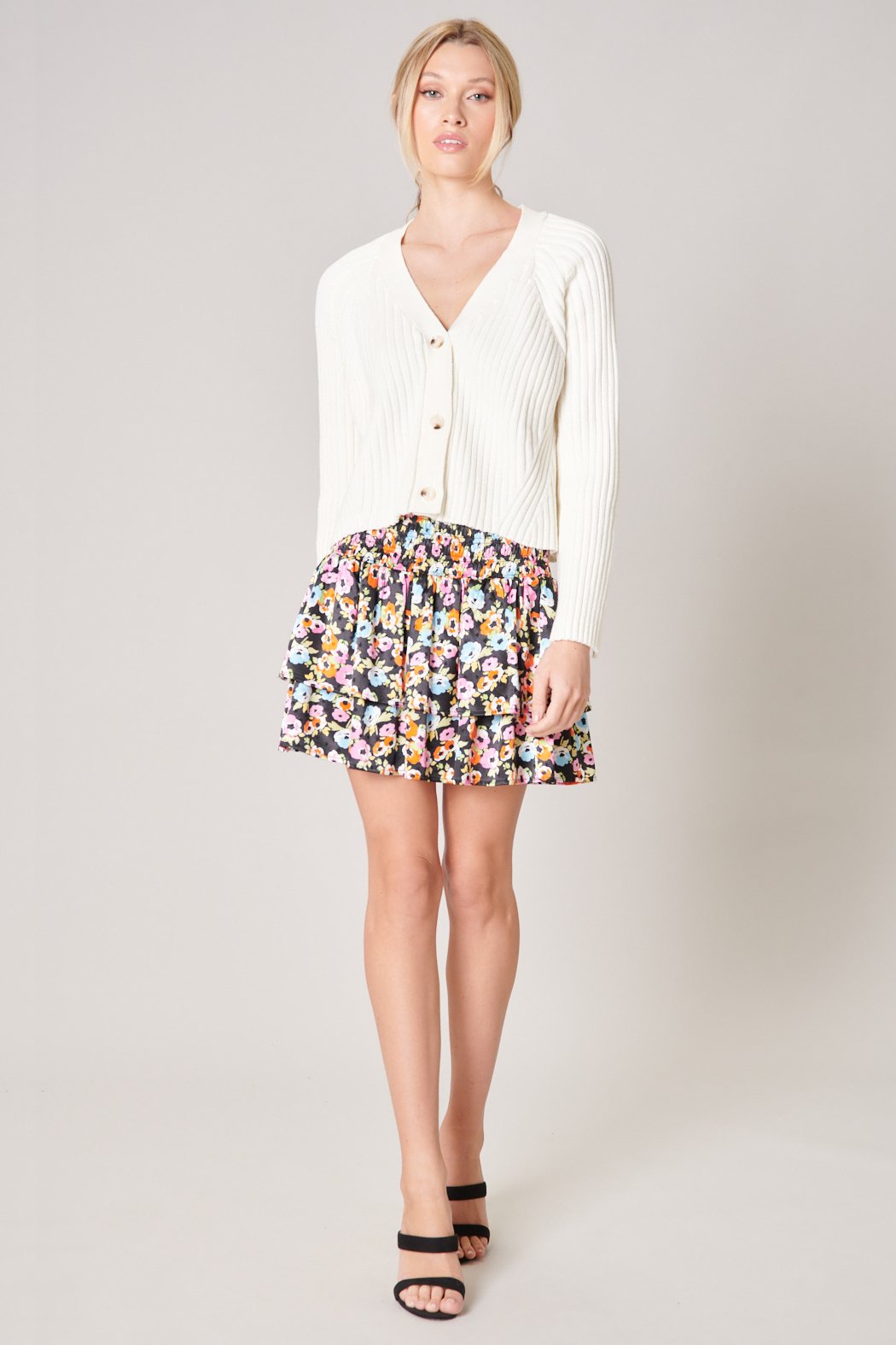 Berlin Button Front Ribbed Cardigan Sweater