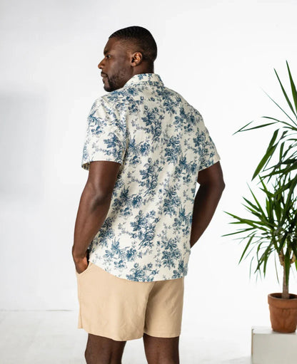 One World Brothers Teal Rose Shirt