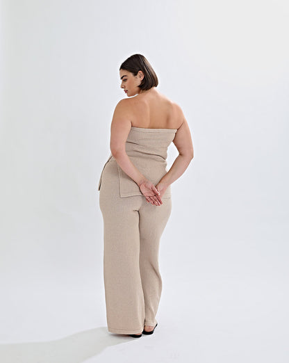 Juno Knit Pants Sand Cropped