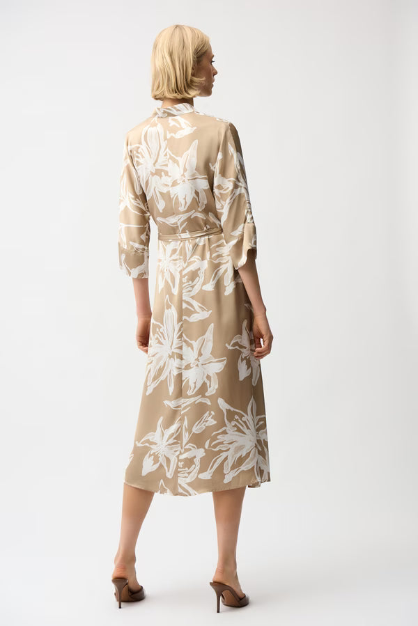 Joseph Ribkoff Floral Belted Shirt Dress