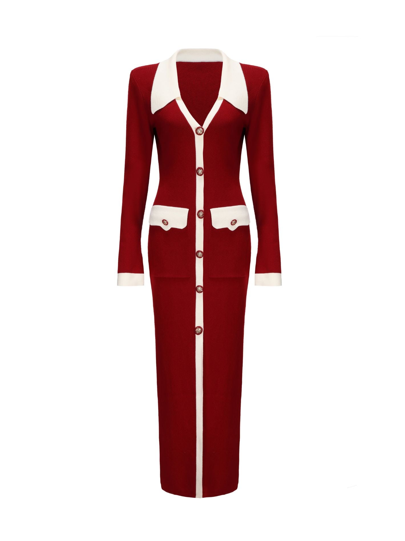 Felicity Long Knit Cardigan (Red) (Final Sale)