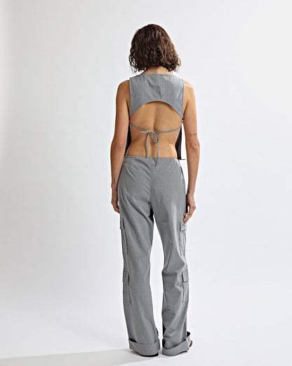 Celine Trousers Grey Stripe