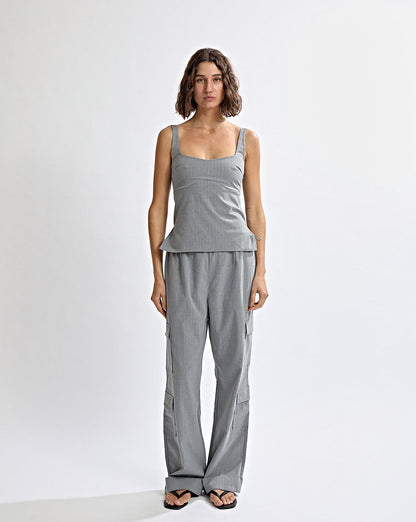Celine Trousers Grey Stripe