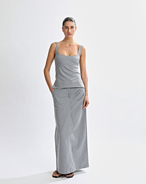 Luca Top Grey Stripe
