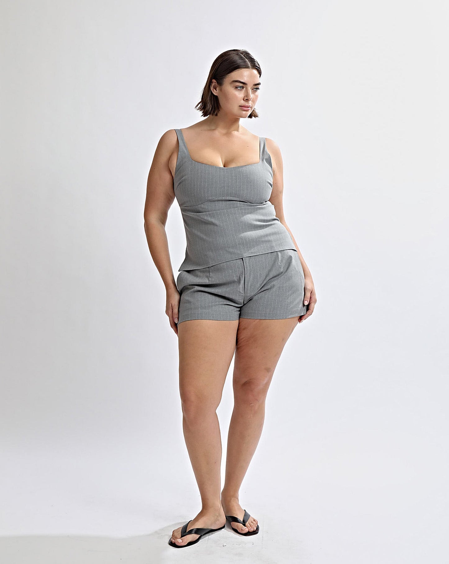 Luca Shorts Grey Stripe
