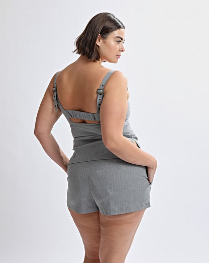 Luca Top Grey Stripe