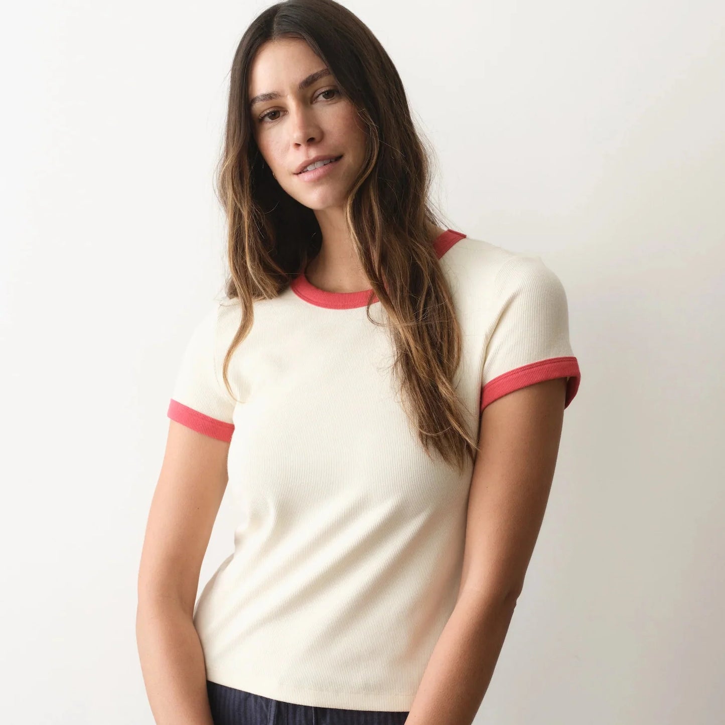 Marine Layer Lexi Rib Ringer Tee