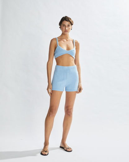 Drew Knit Bralette Sky Blue