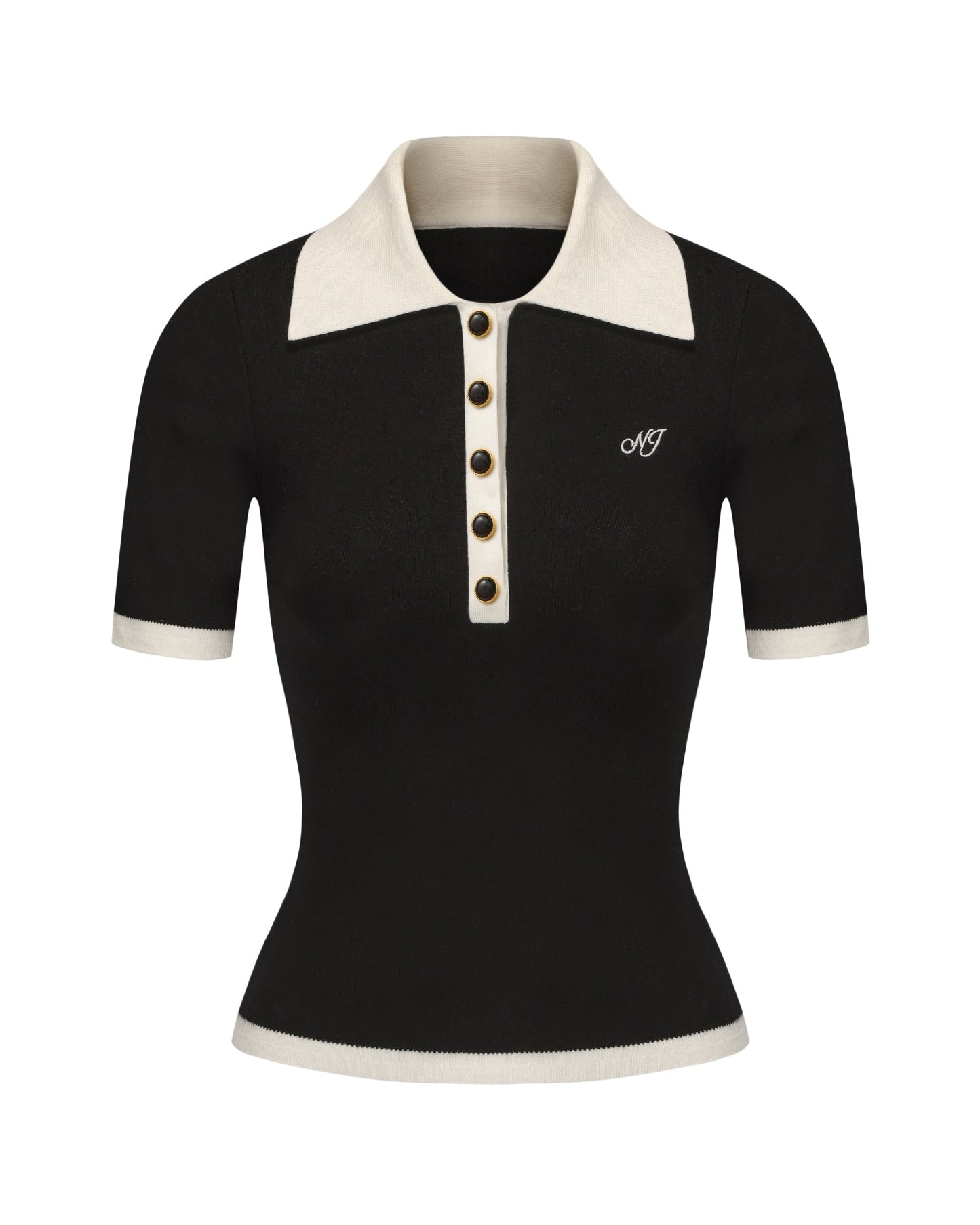 Hazel Polo Top (Black)