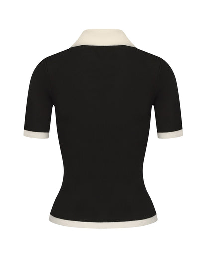 Hazel Polo Top (Black)