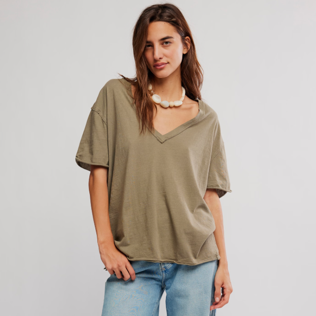 Free People Nina V-Neck Tee