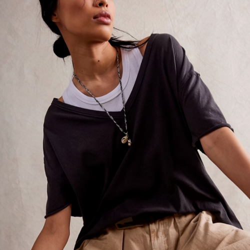Free People Nina V-Neck Tee