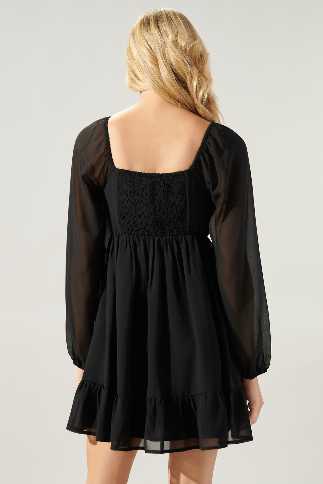 Dalkos Ruched Babydoll Mini Dress