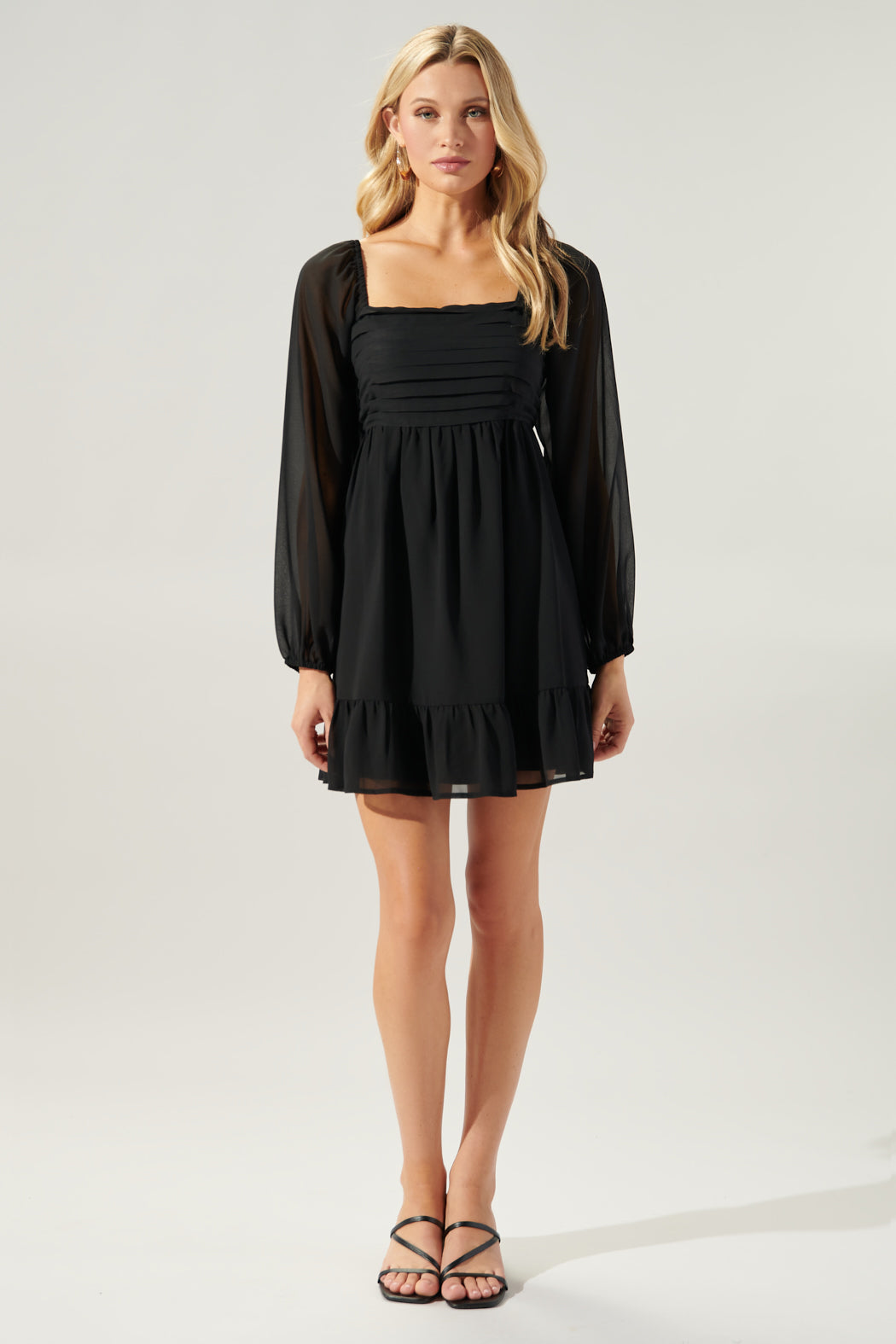 Dalkos Ruched Babydoll Mini Dress