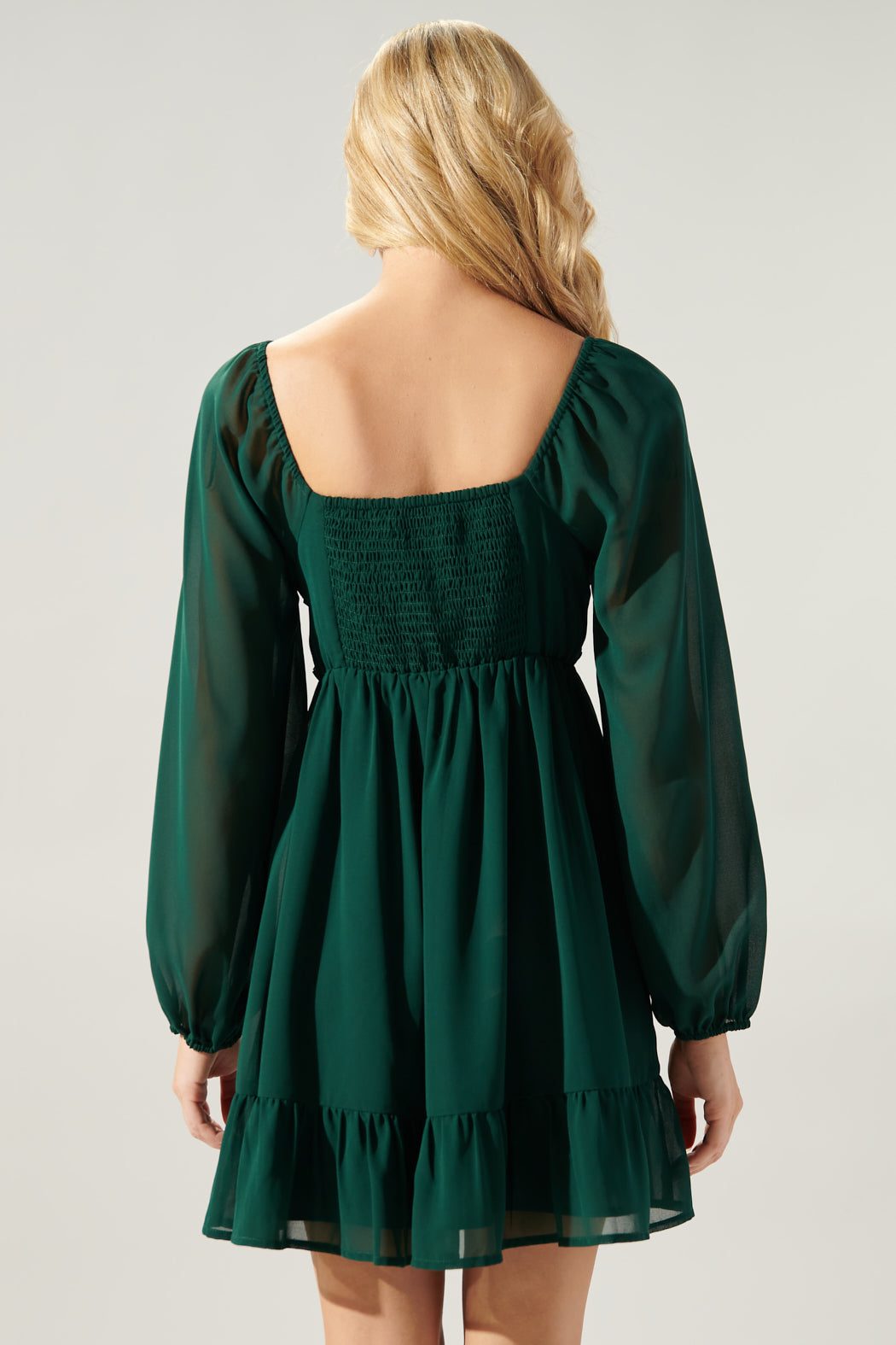 Dalkos Ruched Babydoll Mini Dress