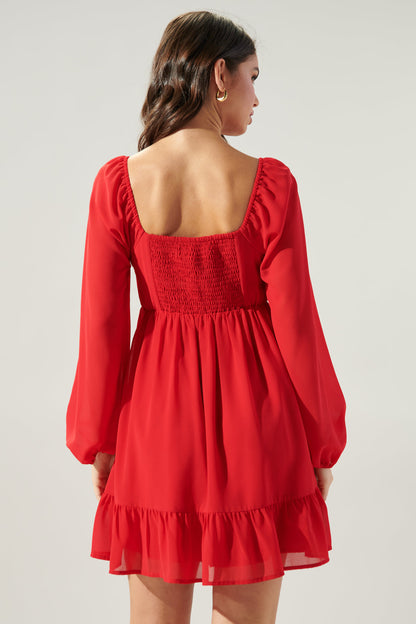 Dalkos Ruched Babydoll Mini Dress