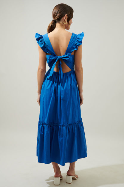 Avila Poplin Tie Back Midi Dress