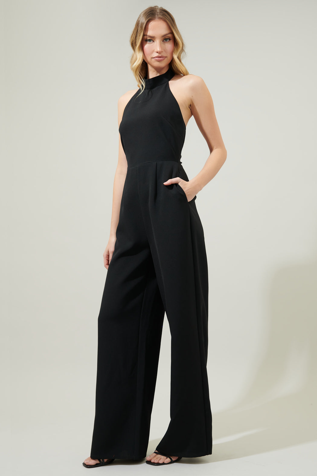 After Hours Backless Halter Jumpsuit